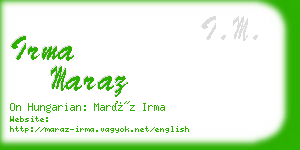 irma maraz business card